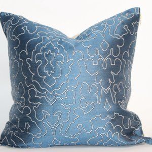 Navy Blue Abstract Print Decorative Throw Pillows